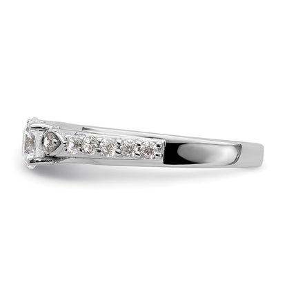 14K Weißgold Verlobungsring mit 0,75 ct. laborgezüchteten Diamanten, VS/SI+ G+, petite