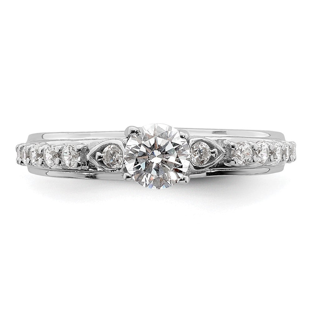 10K Weißgold Zierlicher Verlobungsring mit 0,75 ct. laborgezüchtetem Diamant VS/SI+ G+