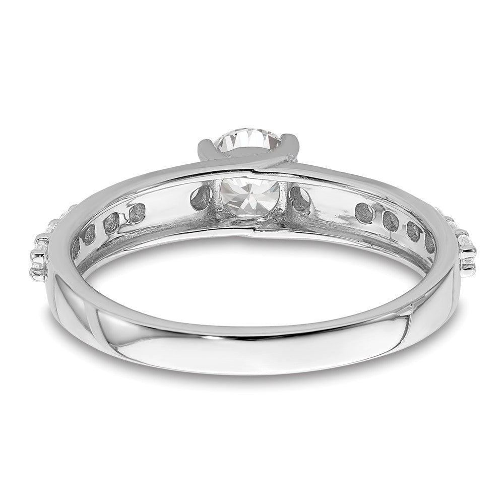 14K Weißgold Verlobungsring mit 0,75 ct. laborgezüchteten Diamanten, VS/SI+ G+, petite