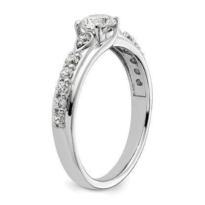 10K Weißgold Zierlicher Verlobungsring mit 0,75 ct. laborgezüchtetem Diamant VS/SI+ G+