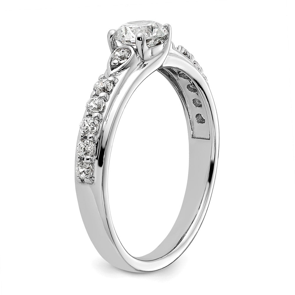 14K Weißgold Verlobungsring mit 0,75 ct. laborgezüchteten Diamanten, VS/SI+ G+, petite