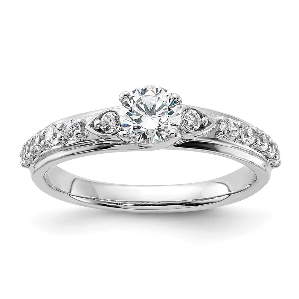 10K Weißgold Zierlicher Verlobungsring mit 0,75 ct. laborgezüchtetem Diamant VS/SI+ G+