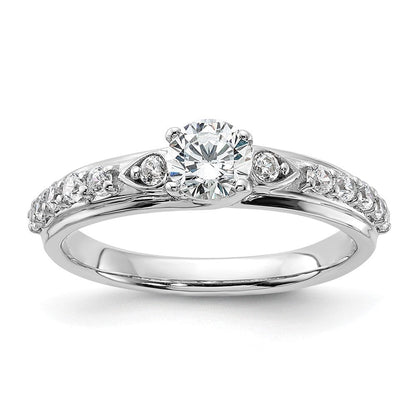 10K Weißgold Zierlicher Verlobungsring mit 0,75 ct. laborgezüchtetem Diamant VS/SI+ G+