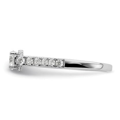 14K Weißgold Verlobungsring mit 0,875 ct. im Labor gezüchteten Diamanten, VS/SI+ G+, petite