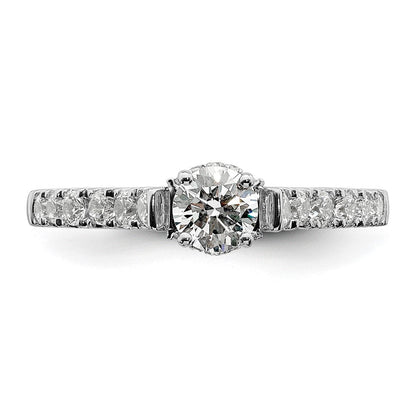 14K Weißgold Verlobungsring mit 0,875 ct. im Labor gezüchteten Diamanten, VS/SI+ G+, petite