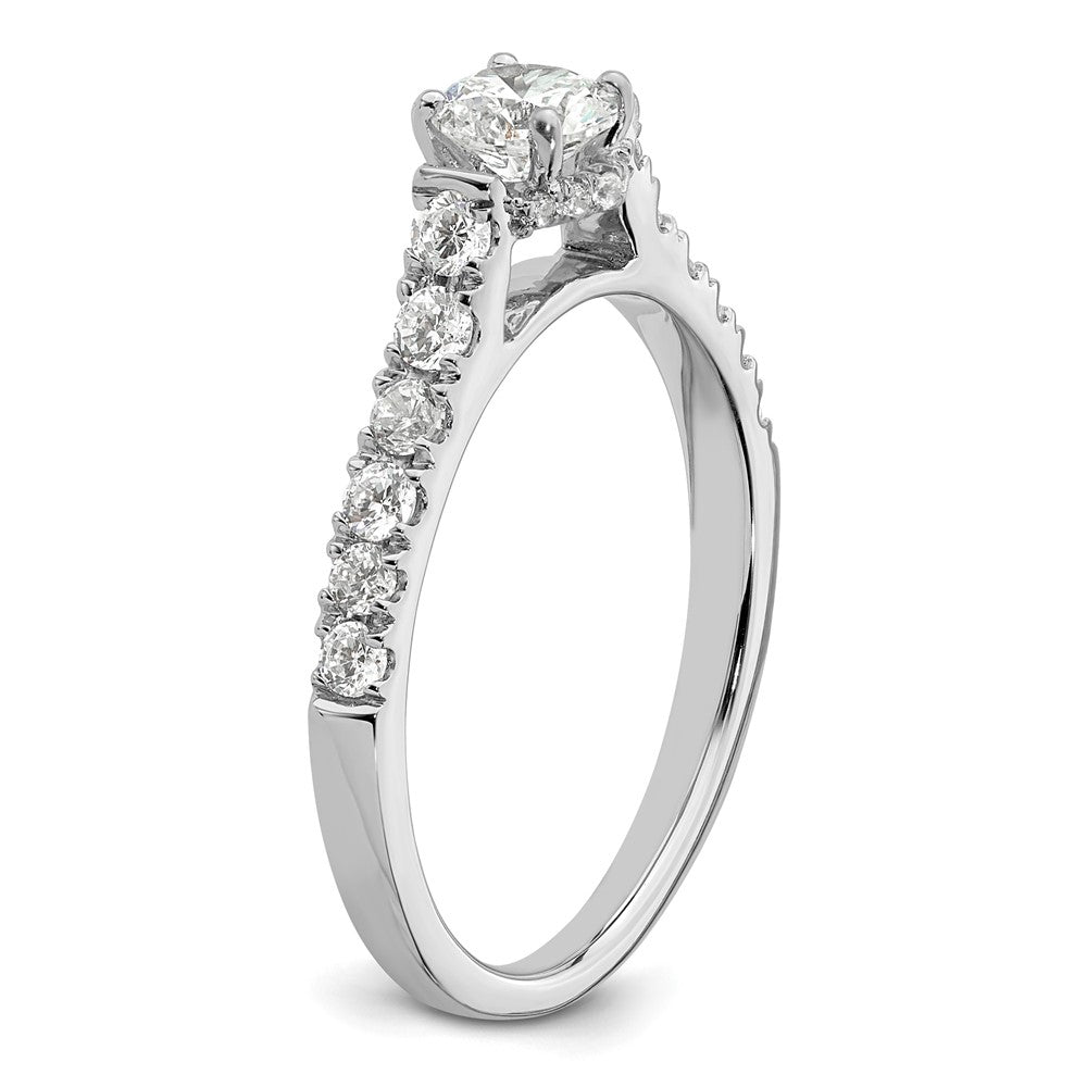 14K Weißgold Verlobungsring mit 0,875 ct. im Labor gezüchteten Diamanten, VS/SI+ G+, petite