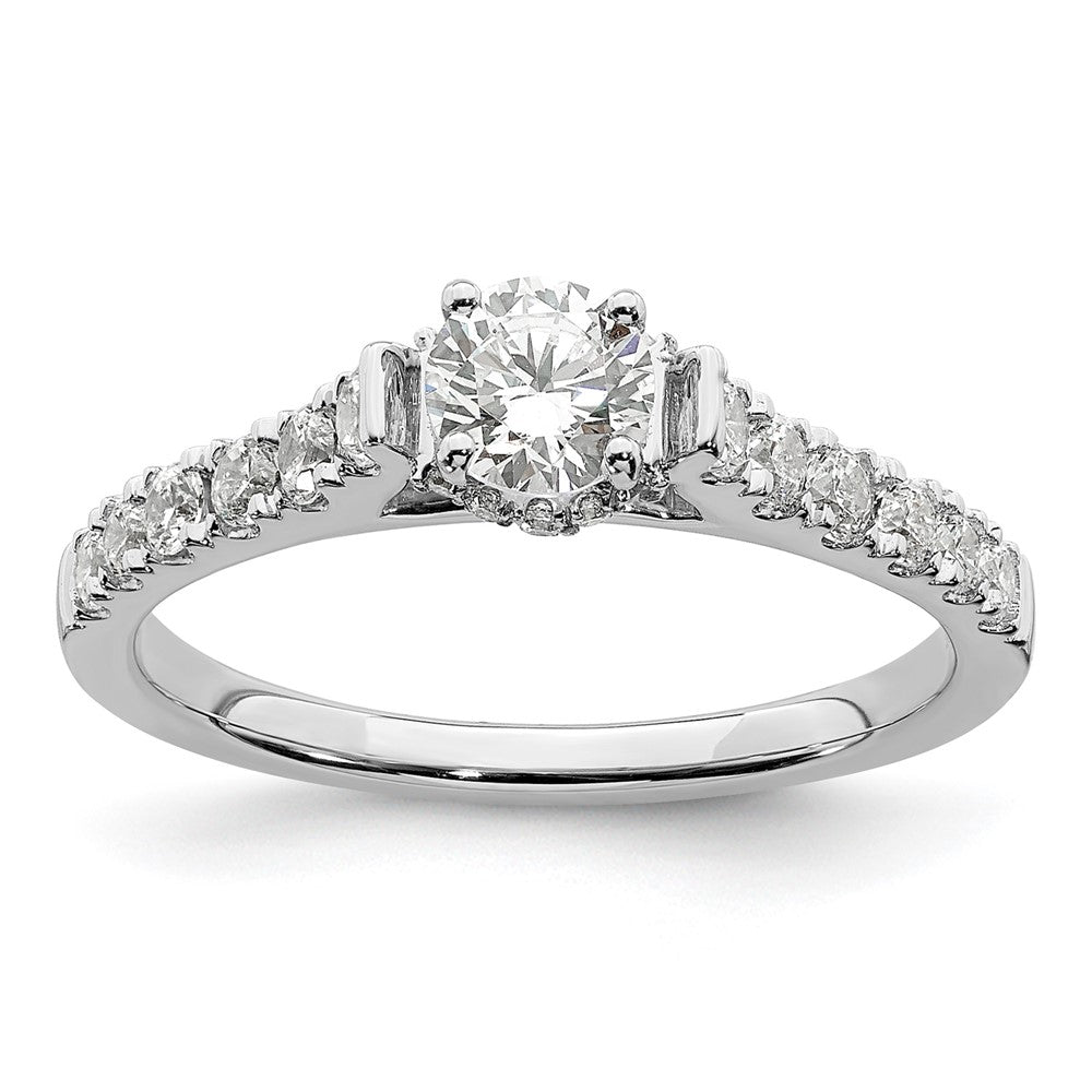 14K Weißgold Verlobungsring mit 0,875 ct. im Labor gezüchteten Diamanten, VS/SI+ G+, petite