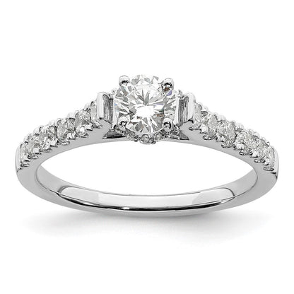14K Weißgold Verlobungsring mit 0,875 ct. im Labor gezüchteten Diamanten, VS/SI+ G+, petite
