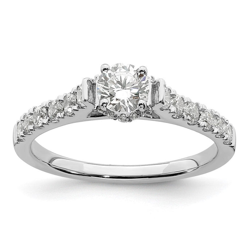 14K Weißgold Verlobungsring mit 0,875 ct. im Labor gezüchteten Diamanten, VS/SI+ G+, petite