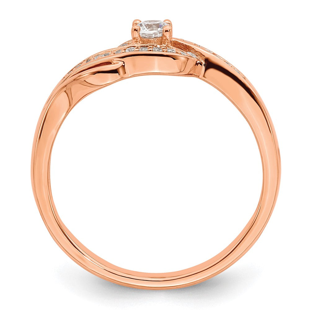 14K Roségold 0,2 ct. Labor gezüchteter Diamant VS/SI+ G+ zierlicher Verlobungsring