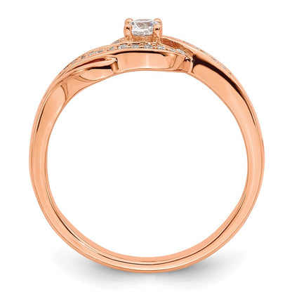 14K Roségold 0,2 ct. Labor gezüchteter Diamant VS/SI+ G+ zierlicher Verlobungsring