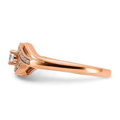 14K Roségold 0,2 ct. Labor gezüchteter Diamant VS/SI+ G+ zierlicher Verlobungsring