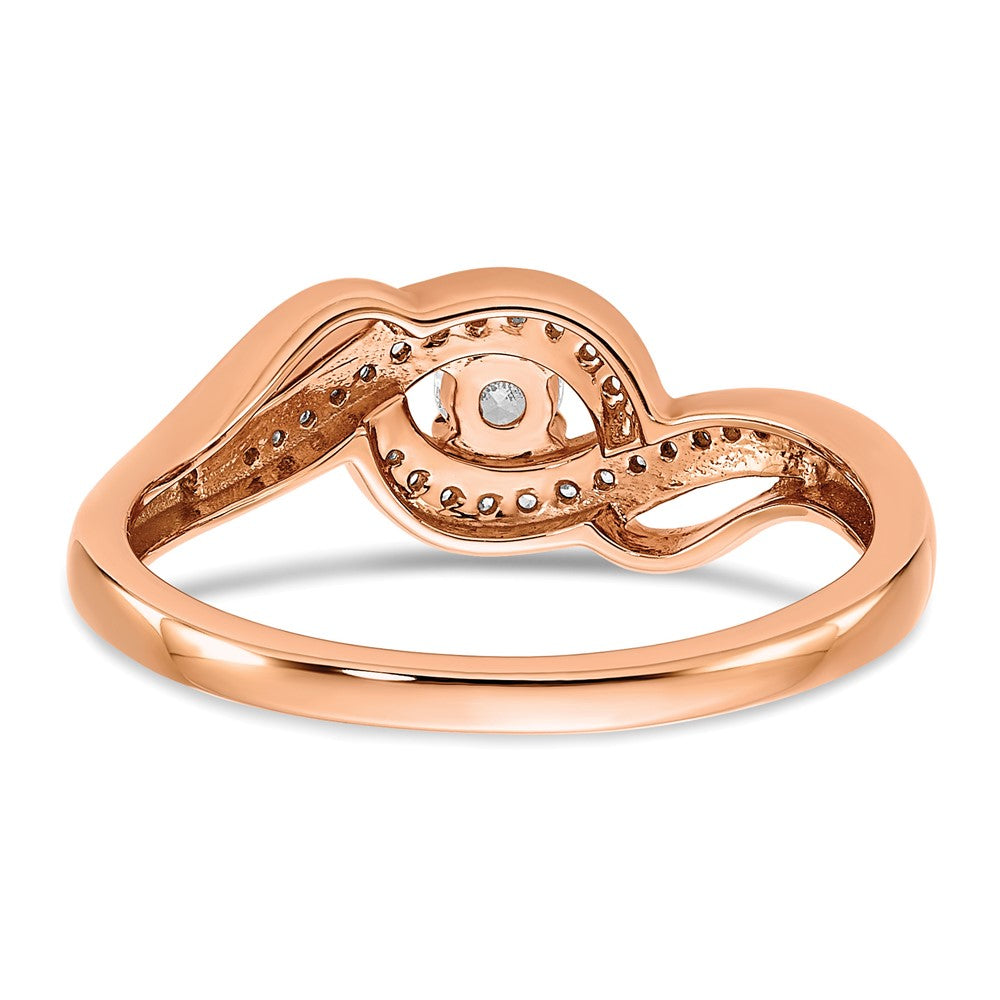 14K Roségold 0,2 ct. Labor gezüchteter Diamant VS/SI+ G+ zierlicher Verlobungsring