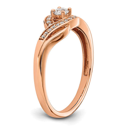 14K Roségold 0,2 ct. Labor gezüchteter Diamant VS/SI+ G+ zierlicher Verlobungsring