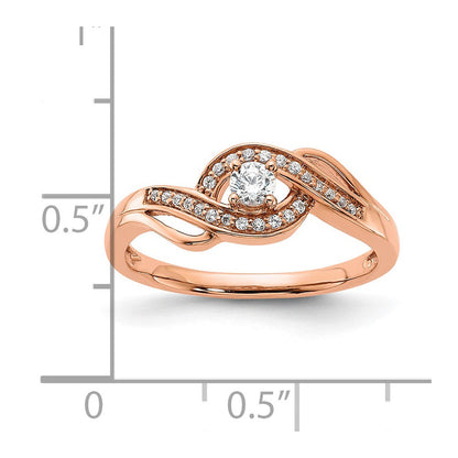 14K Roségold 0,2 ct. Labor gezüchteter Diamant VS/SI+ G+ zierlicher Verlobungsring