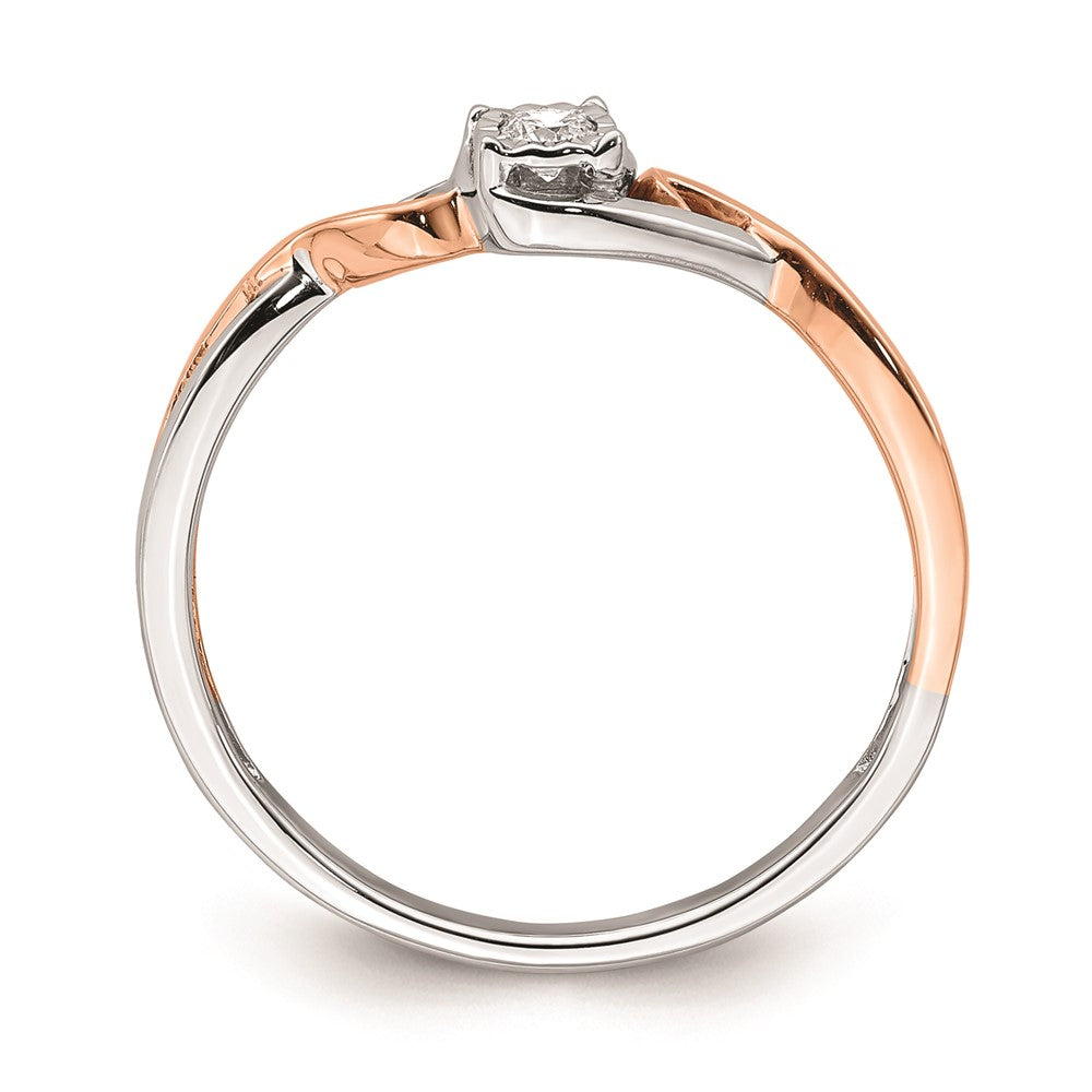 14K Weiß- und Roségold Ring mit echten Diamanten "Promise"