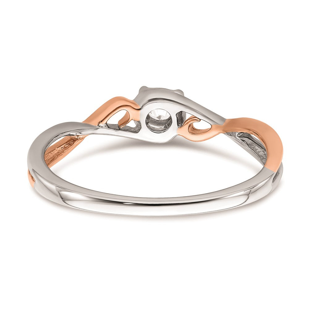 14K Weiß- und Roségold Ring mit echten Diamanten "Promise"