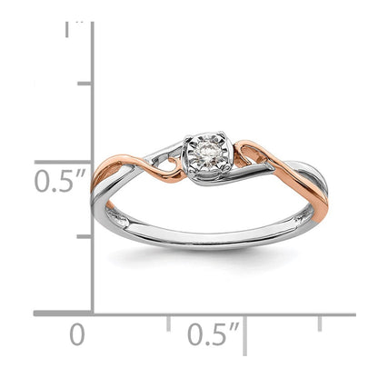 14K Weiß- und Roségold Ring mit echten Diamanten "Promise"