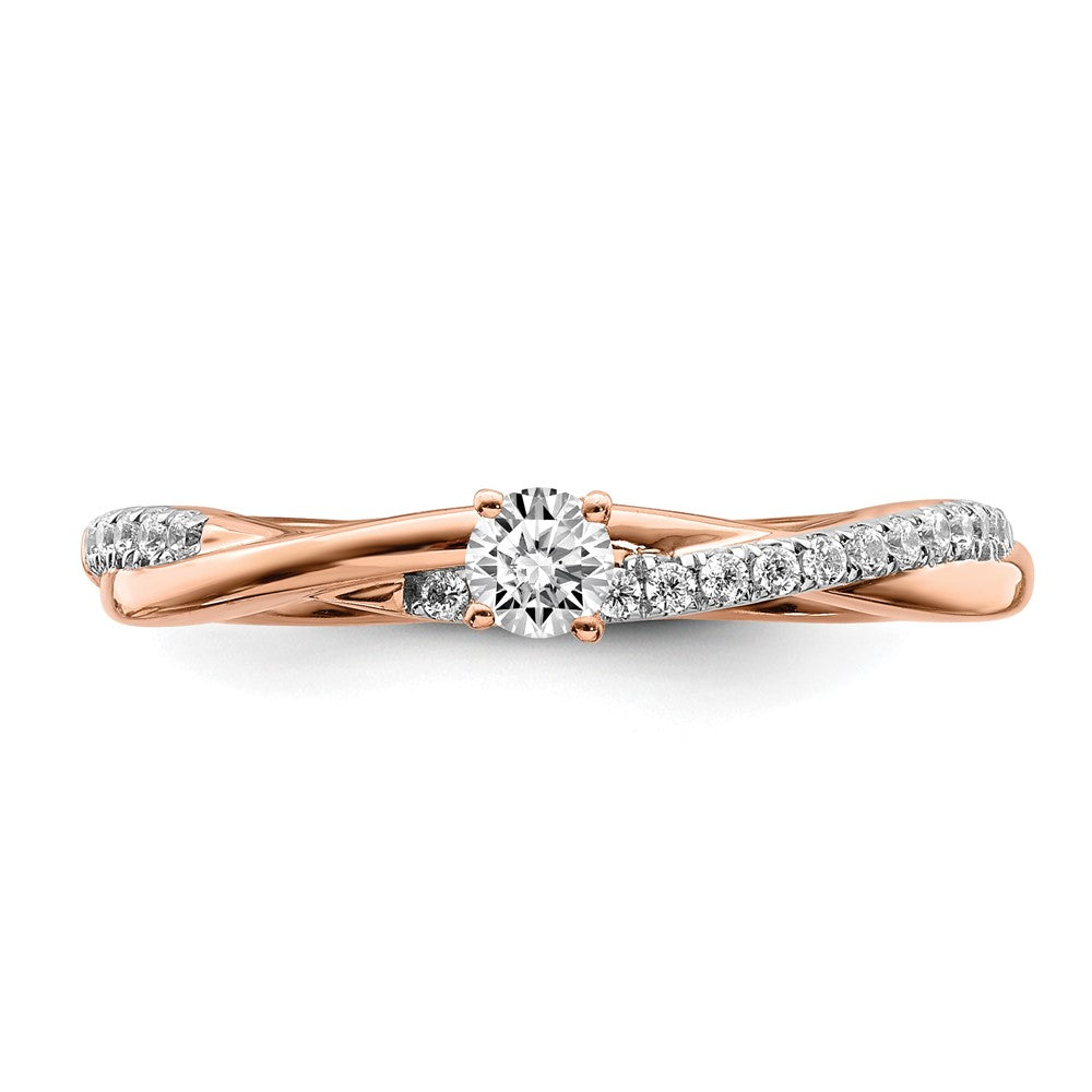 14K Roségold Diamant-Versprechensring