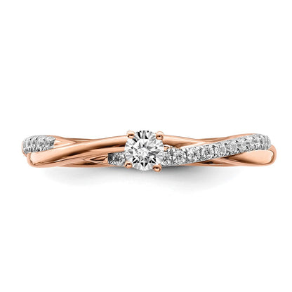 14K Roségold Diamant-Versprechensring