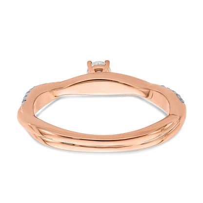 14K Roségold Diamant-Versprechensring
