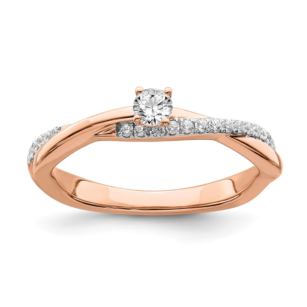 14K Roségold Diamant-Versprechensring
