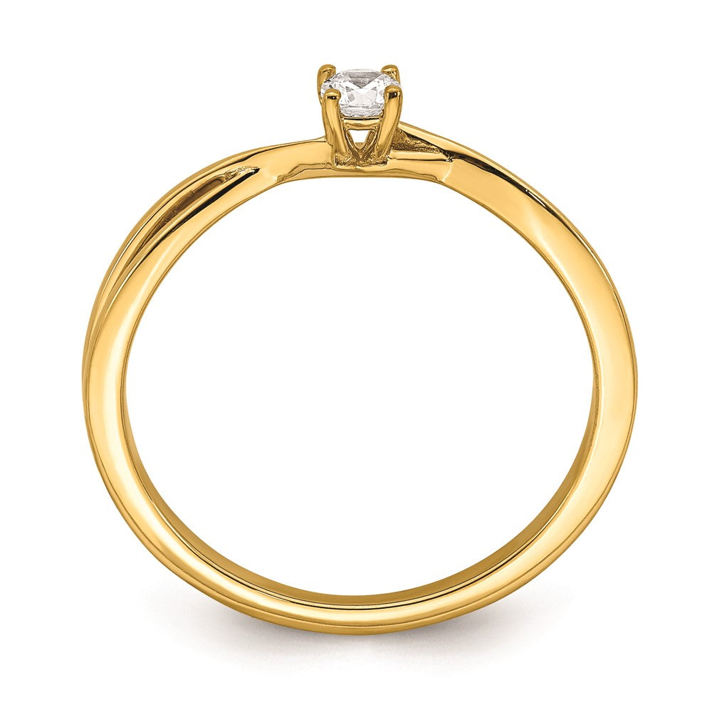 14K Gelbgold Verlobungsring mit echten Diamanten