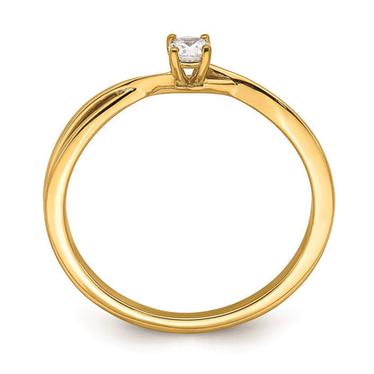 14K Gelbgold Verlobungsring mit echten Diamanten