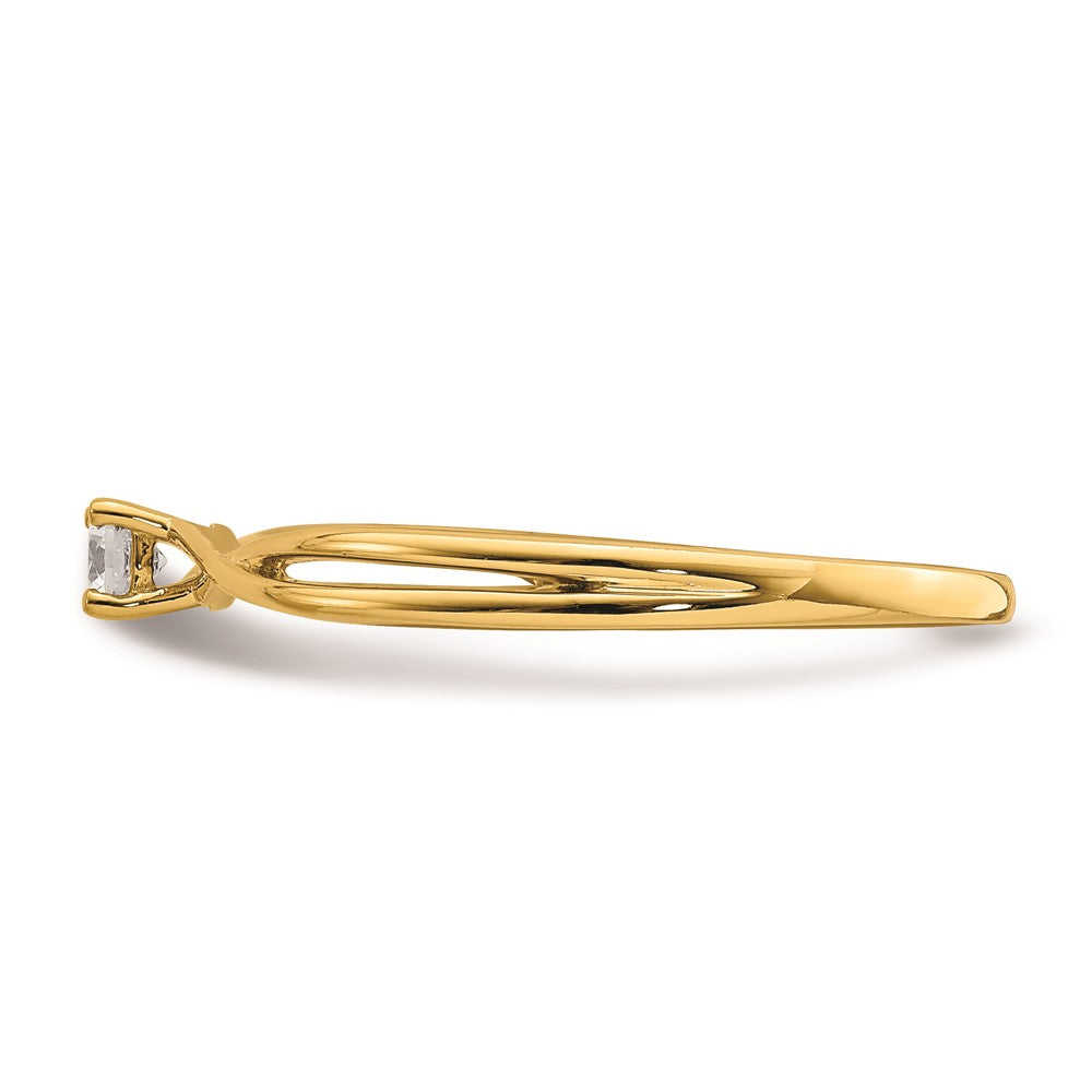 14K Gelbgold Verlobungsring mit echten Diamanten