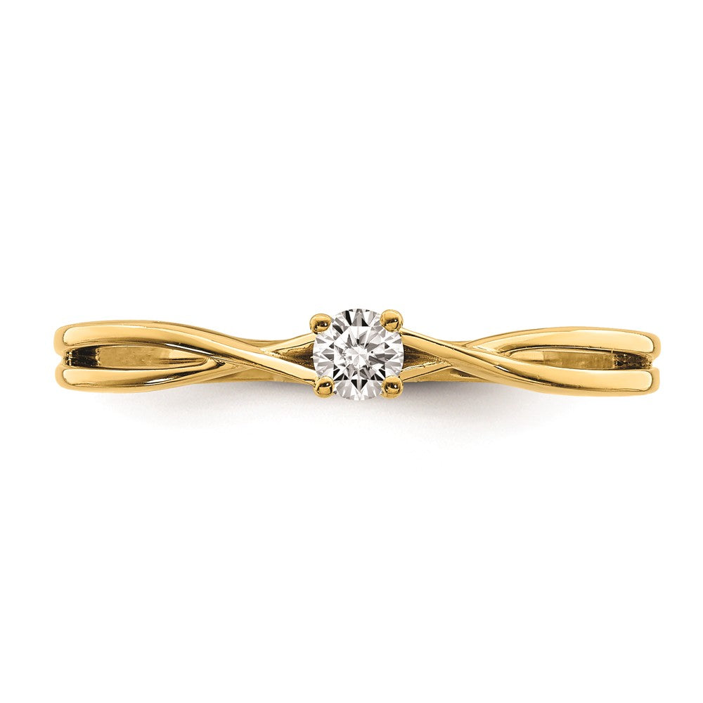 14K Gelbgold Verlobungsring mit echten Diamanten