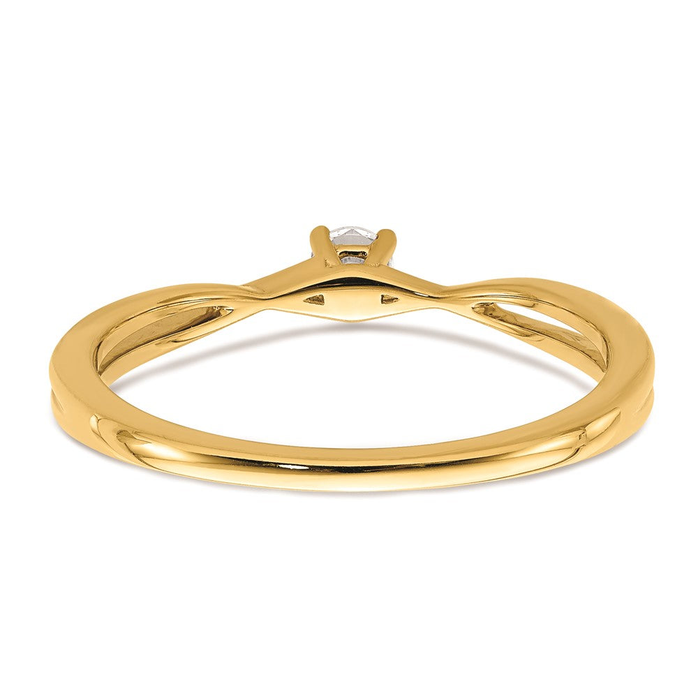 14K Gelbgold Verlobungsring mit echten Diamanten