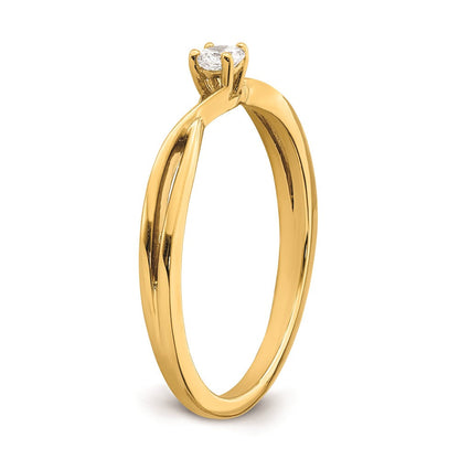 14K Gelbgold Verlobungsring mit echten Diamanten