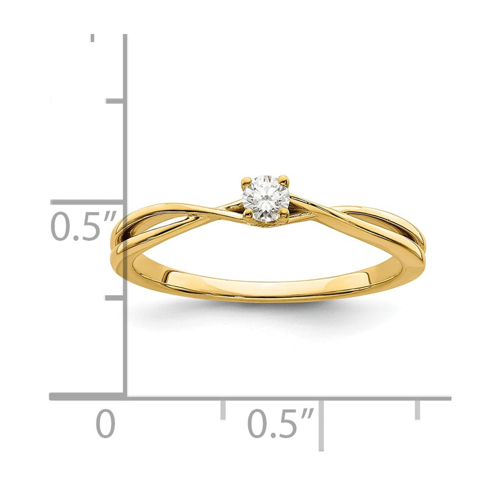 14K Gelbgold Verlobungsring mit echten Diamanten