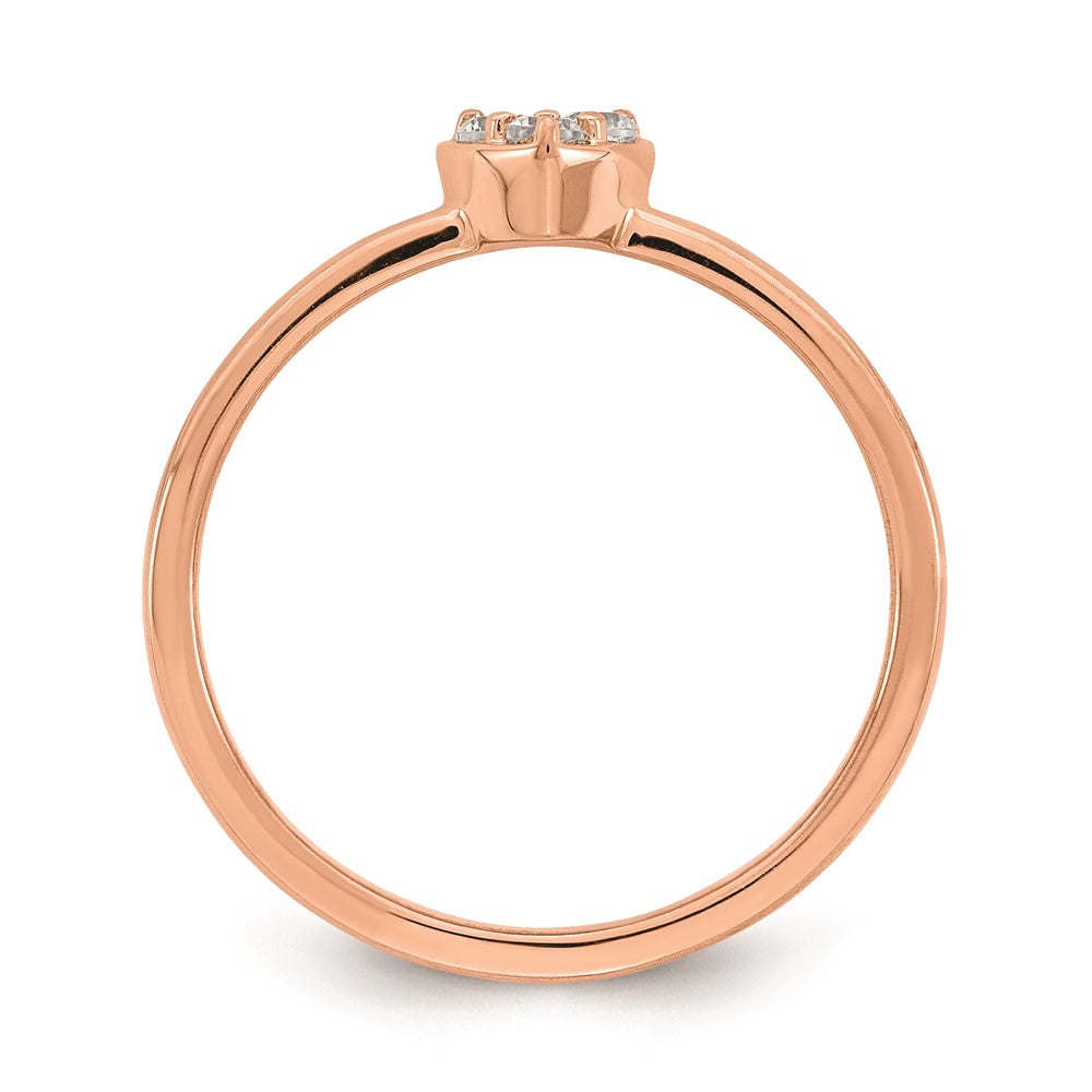 14K Roségold Verlobungsversprechen-Ring mit echten Diamanten
