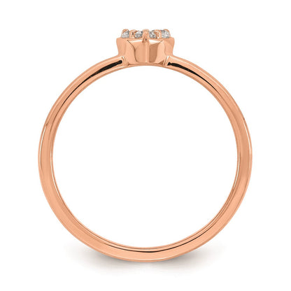 14K Roségold Verlobungsversprechen-Ring mit echten Diamanten