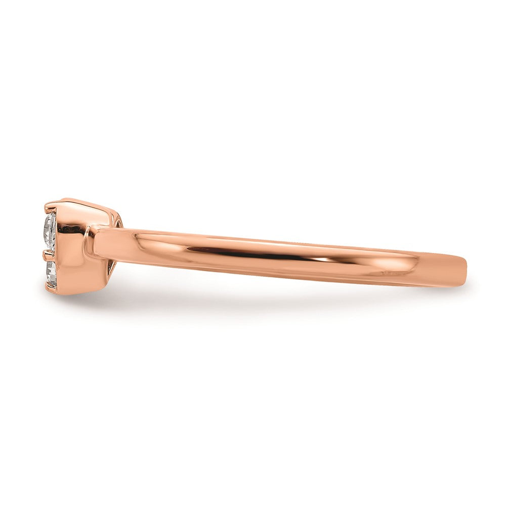 14K Roségold Verlobungsversprechen-Ring mit echten Diamanten