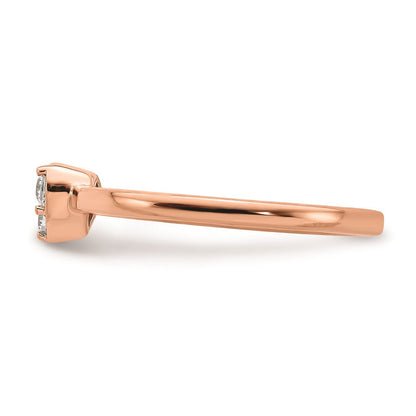 14K Roségold Verlobungsversprechen-Ring mit echten Diamanten