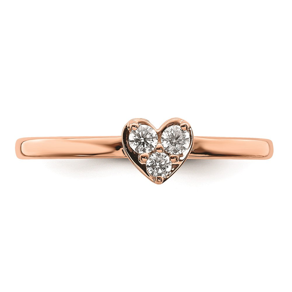14K Roségold Verlobungsversprechen-Ring mit echten Diamanten