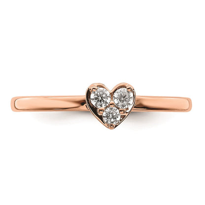 14K Roségold Verlobungsversprechen-Ring mit echten Diamanten