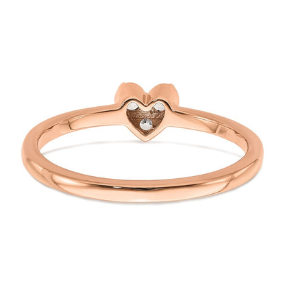 14K Roségold Verlobungsversprechen-Ring mit echten Diamanten