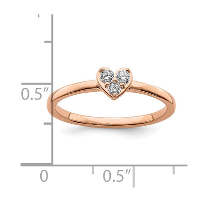 14K Roségold Verlobungsversprechen-Ring mit echten Diamanten