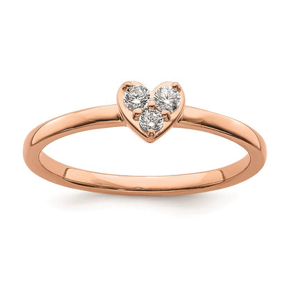 14K Roségold Verlobungsversprechen-Ring mit echten Diamanten