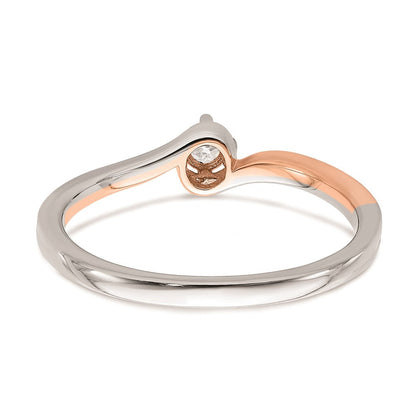 14K Weiß- und Roségold-plattierter Verlobungsring mit echten Diamanten