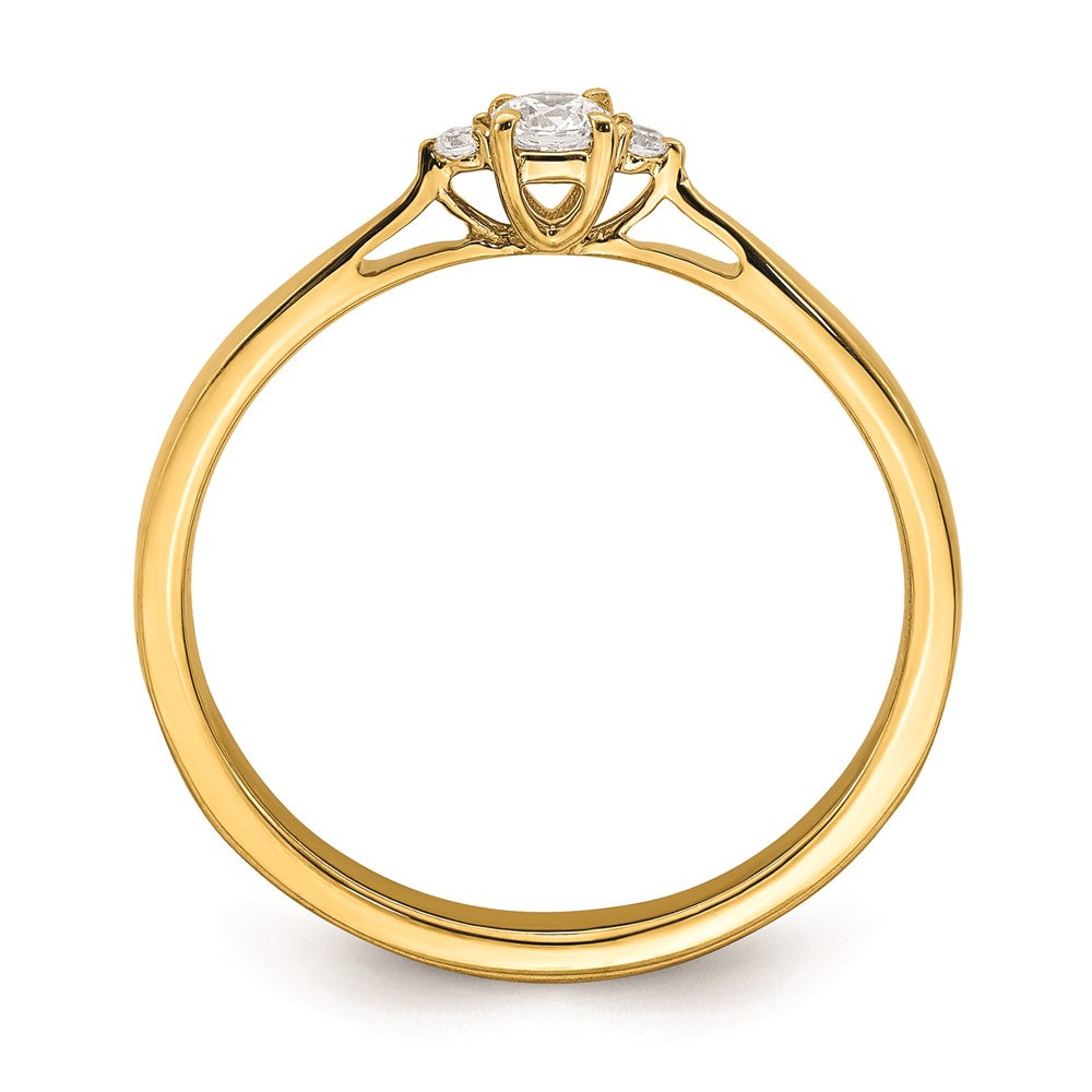 14K Gelbgold Verlobungsring mit echten Diamanten