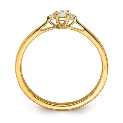 14K Gelbgold Verlobungsring mit echten Diamanten