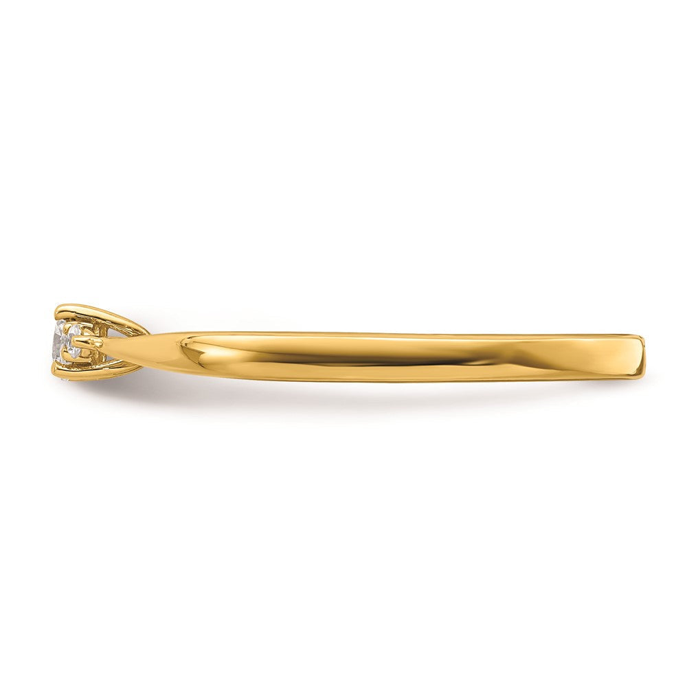 14K Gelbgold Verlobungsring mit echten Diamanten
