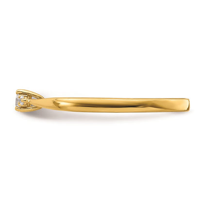 14K Gelbgold Verlobungsring mit echten Diamanten