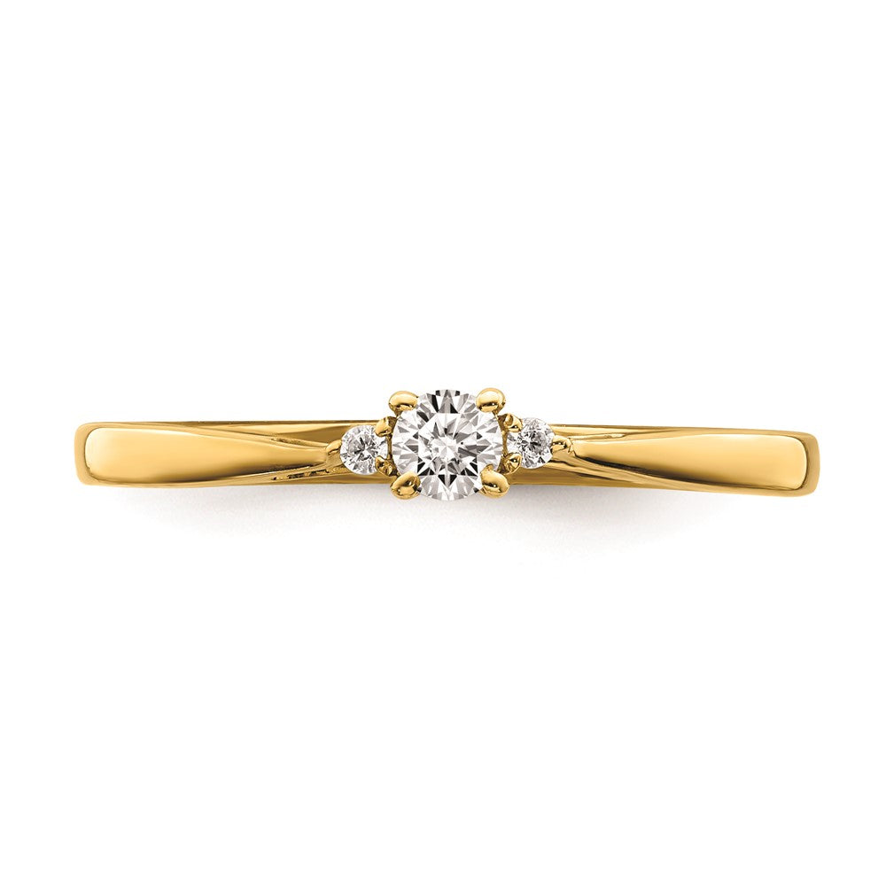 14K Gelbgold Verlobungsring mit echten Diamanten