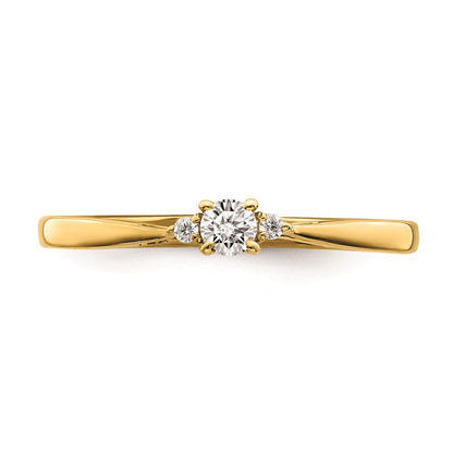 14K Gelbgold Verlobungsring mit echten Diamanten