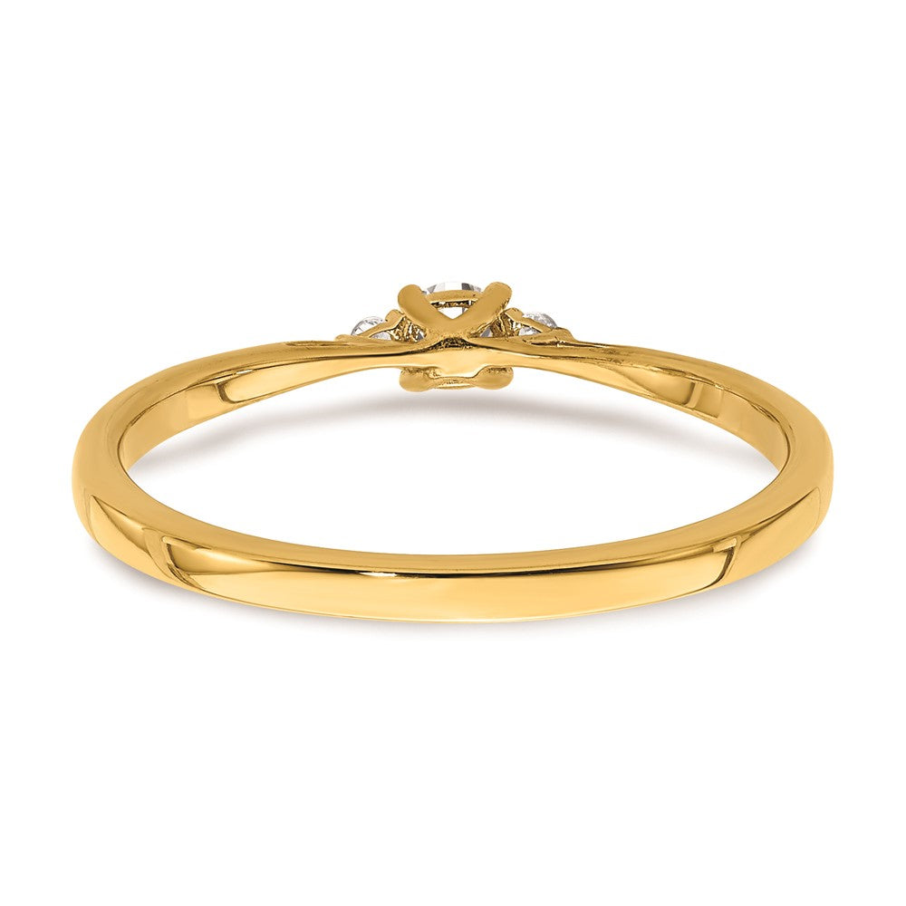 14K Gelbgold Verlobungsring mit echten Diamanten